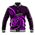 Purple Aotearoa Mangopare Baseball Jacket NZ Maori Koru Style