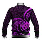 Purple Aotearoa Mangopare Baseball Jacket NZ Maori Koru Style