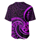 Purple Aotearoa Mangopare Baseball Jersey NZ Maori Koru Style
