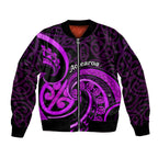 Purple Aotearoa Mangopare Bomber Jacket NZ Maori Koru Style
