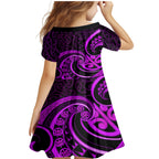 Purple Aotearoa Mangopare Family Matching Mermaid Dress and Hawaiian Shirt NZ Maori Koru Style