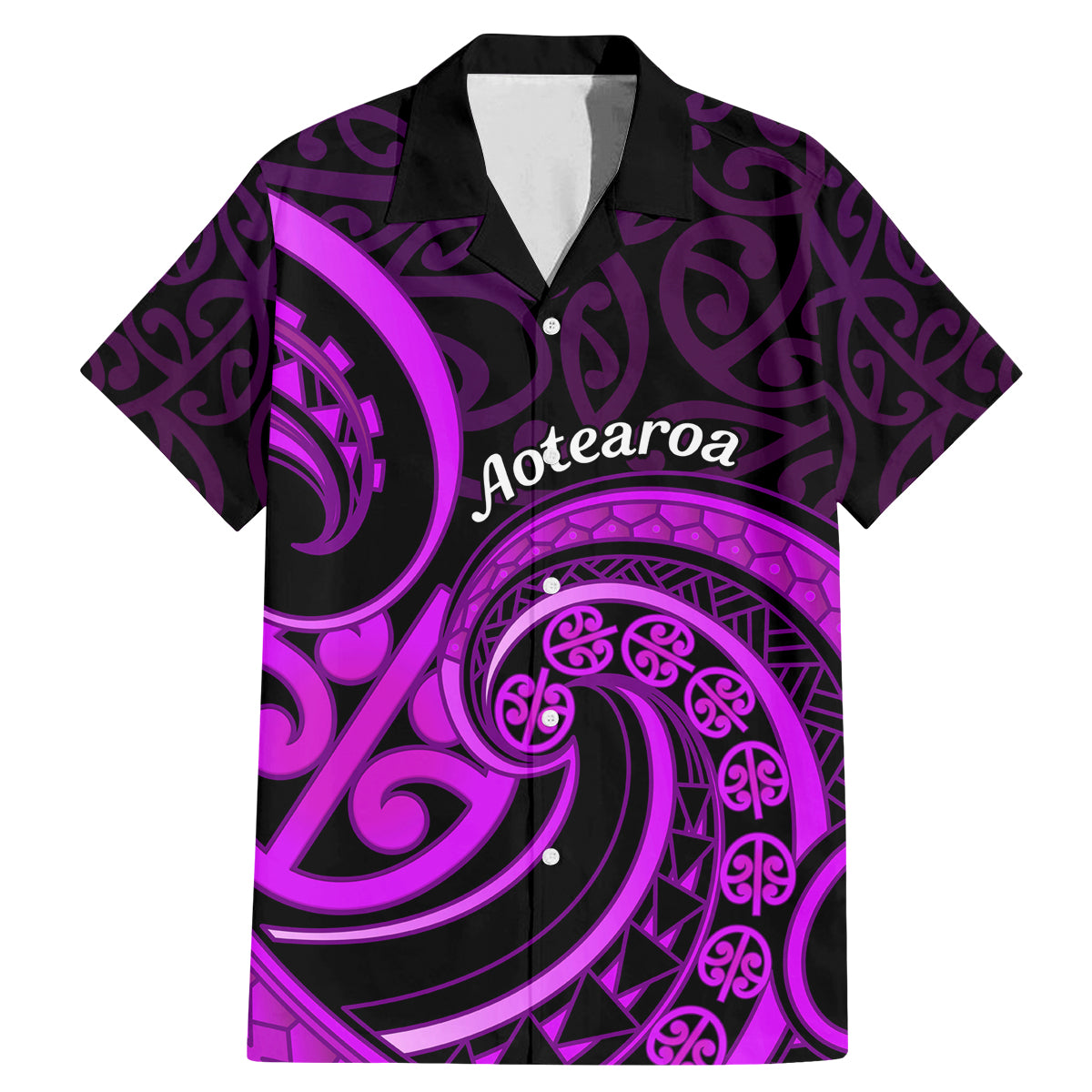 Purple Aotearoa Mangopare Family Matching Mermaid Dress and Hawaiian Shirt NZ Maori Koru Style