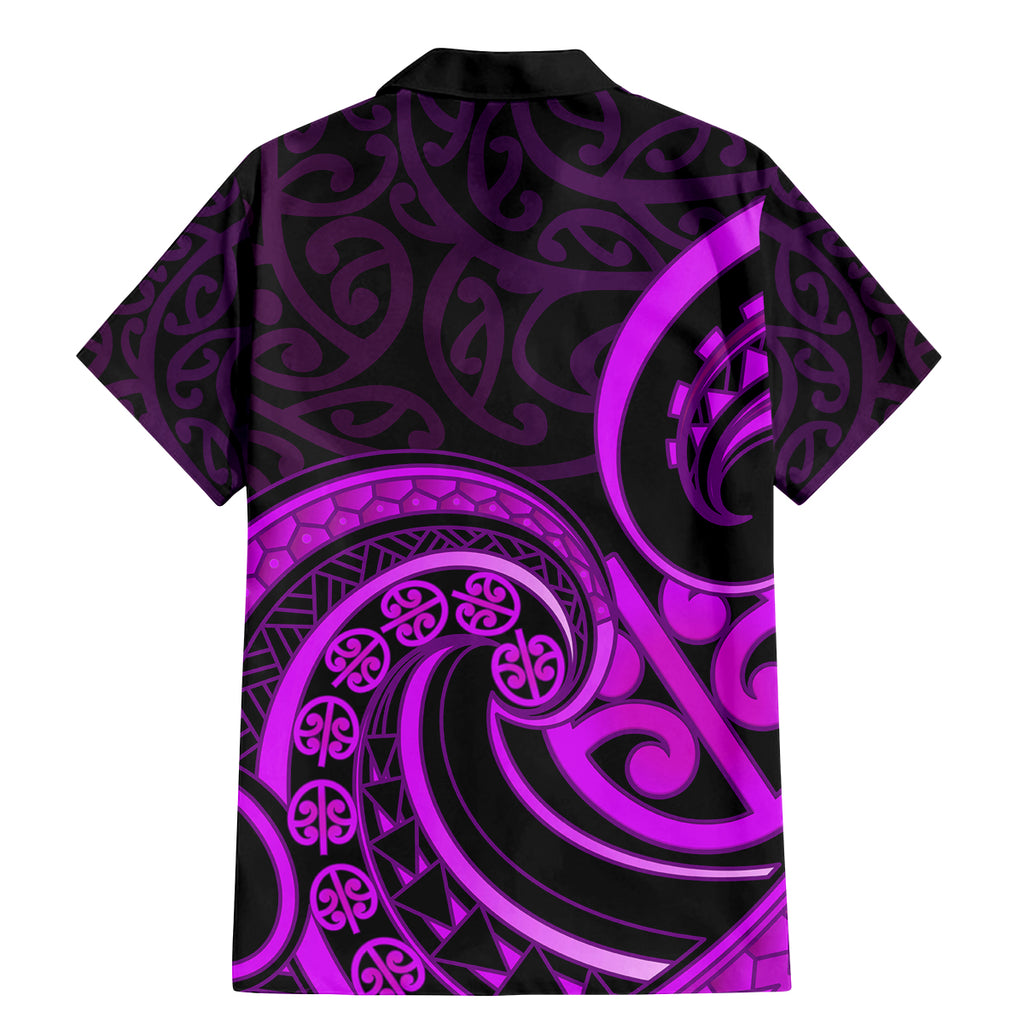 Purple Aotearoa Mangopare Family Matching Mermaid Dress and Hawaiian Shirt NZ Maori Koru Style