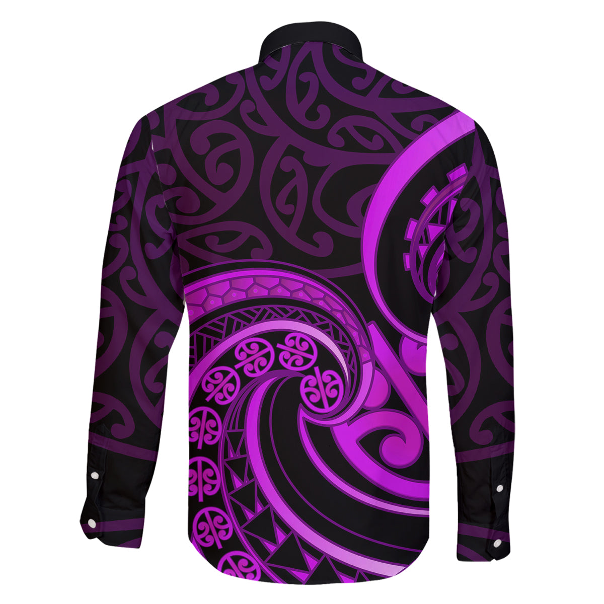 Purple Aotearoa Mangopare Family Matching Summer Maxi Dress and Hawaiian Shirt NZ Maori Koru Style