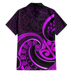 Purple Aotearoa Mangopare Hawaiian Shirt NZ Maori Koru Style