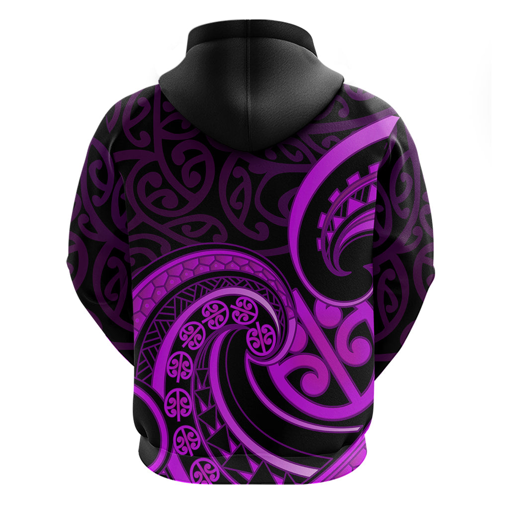 Purple Aotearoa Mangopare Hoodie NZ Maori Koru Style
