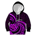 Purple Aotearoa Mangopare Kid Hoodie NZ Maori Koru Style