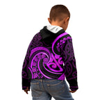 Purple Aotearoa Mangopare Kid Hoodie NZ Maori Koru Style