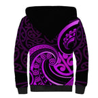 Purple Aotearoa Mangopare Sherpa Hoodie NZ Maori Koru Style