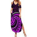 Purple Aotearoa Mangopare Summer Maxi Dress NZ Maori Koru Style