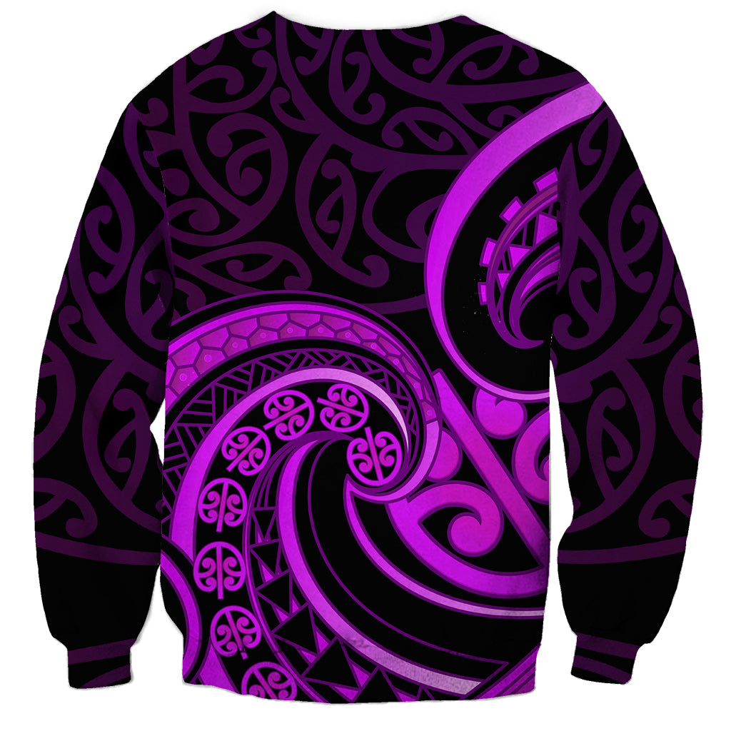 Purple Aotearoa Mangopare Sweatshirt NZ Maori Koru Style