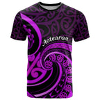 Purple Aotearoa Mangopare T Shirt NZ Maori Koru Style