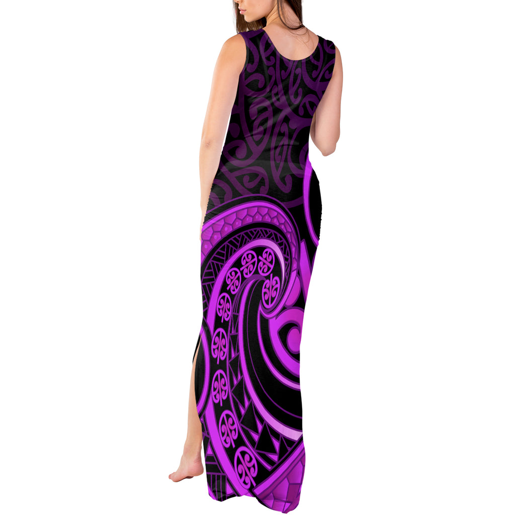 Purple Aotearoa Mangopare Tank Maxi Dress NZ Maori Koru Style