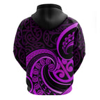 Purple Aotearoa Mangopare Zip Hoodie NZ Maori Koru Style