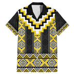 Yellow Taniko Aotearoa Family Matching Mermaid Dress and Hawaiian Shirt Niho Taniwha Mix Poutama