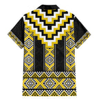 Yellow Taniko Aotearoa Family Matching Mermaid Dress and Hawaiian Shirt Niho Taniwha Mix Poutama