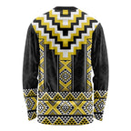 Yellow Taniko Aotearoa Long Sleeve Shirt Niho Taniwha Mix Poutama