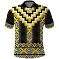 Yellow Taniko Aotearoa Polo Shirt Niho Taniwha Mix Poutama