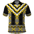 Yellow Taniko Aotearoa Polo Shirt Niho Taniwha Mix Poutama