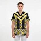 Yellow Taniko Aotearoa Scrub Top Niho Taniwha Mix Poutama - Aussie Hoodie
