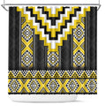 Yellow Taniko Aotearoa Shower Curtain Niho Taniwha Mix Poutama