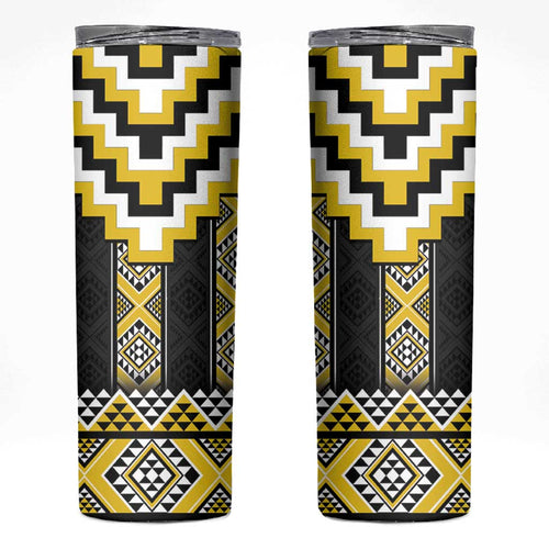 Yellow Taniko Aotearoa Skinny Tumbler Niho Taniwha Mix Poutama