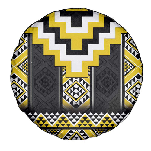 Yellow Taniko Aotearoa Spare Tire Cover Niho Taniwha Mix Poutama