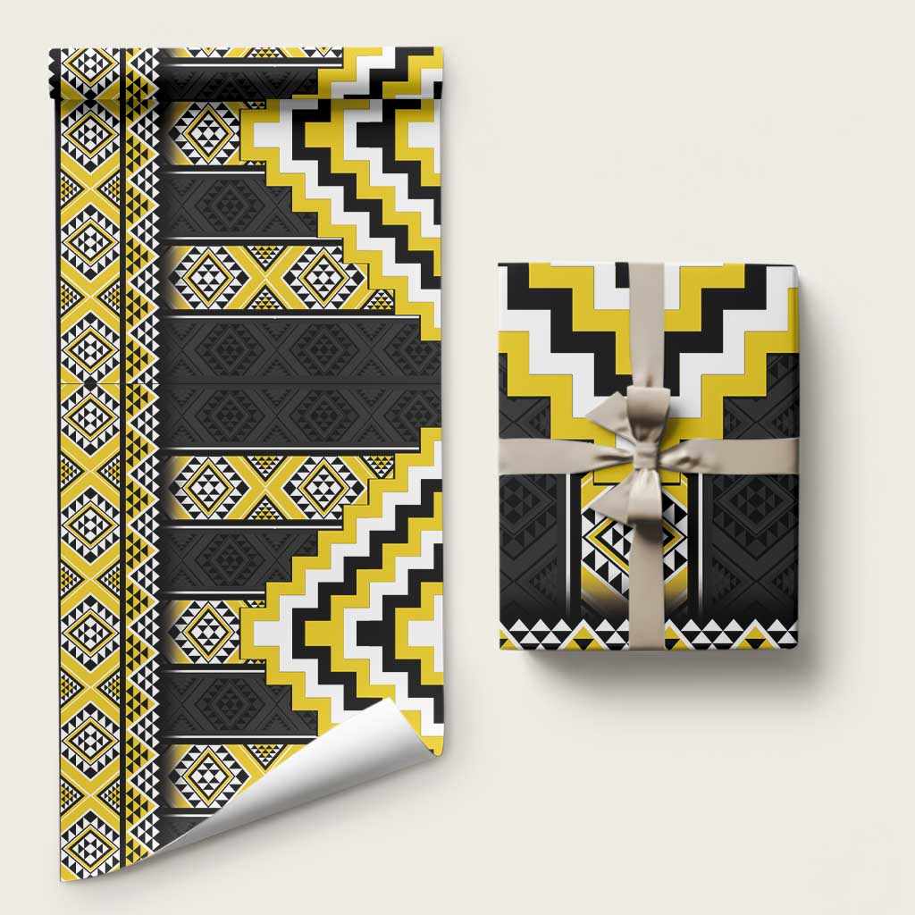 Yellow Taniko Aotearoa Wrapping Paper Niho Taniwha Mix Poutama - Aussie Hoodie