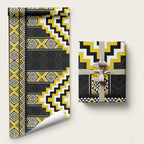 Yellow Taniko Aotearoa Wrapping Paper Niho Taniwha Mix Poutama - Aussie Hoodie