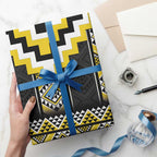 Yellow Taniko Aotearoa Wrapping Paper Niho Taniwha Mix Poutama - Aussie Hoodie