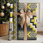 Yellow Taniko Aotearoa Wrapping Paper Niho Taniwha Mix Poutama - Aussie Hoodie