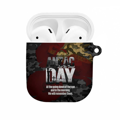 Australia ANZAC Day AirPods Case We Will Remember Them Poppy Camouflage - Aussie Hoodie