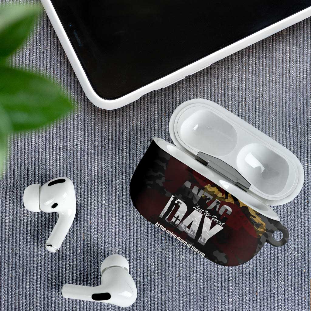 Australia ANZAC Day AirPods Case We Will Remember Them Poppy Camouflage - Aussie Hoodie