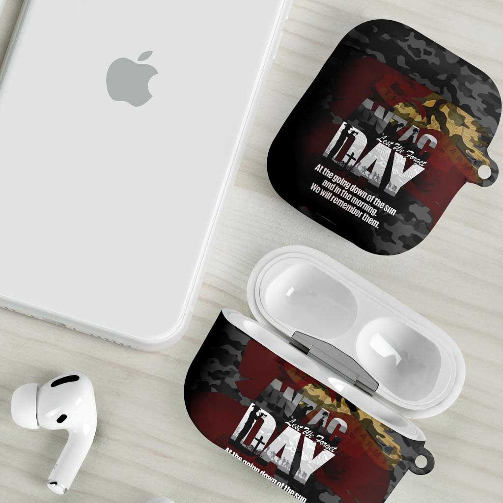 Australia ANZAC Day AirPods Case We Will Remember Them Poppy Camouflage - Aussie Hoodie