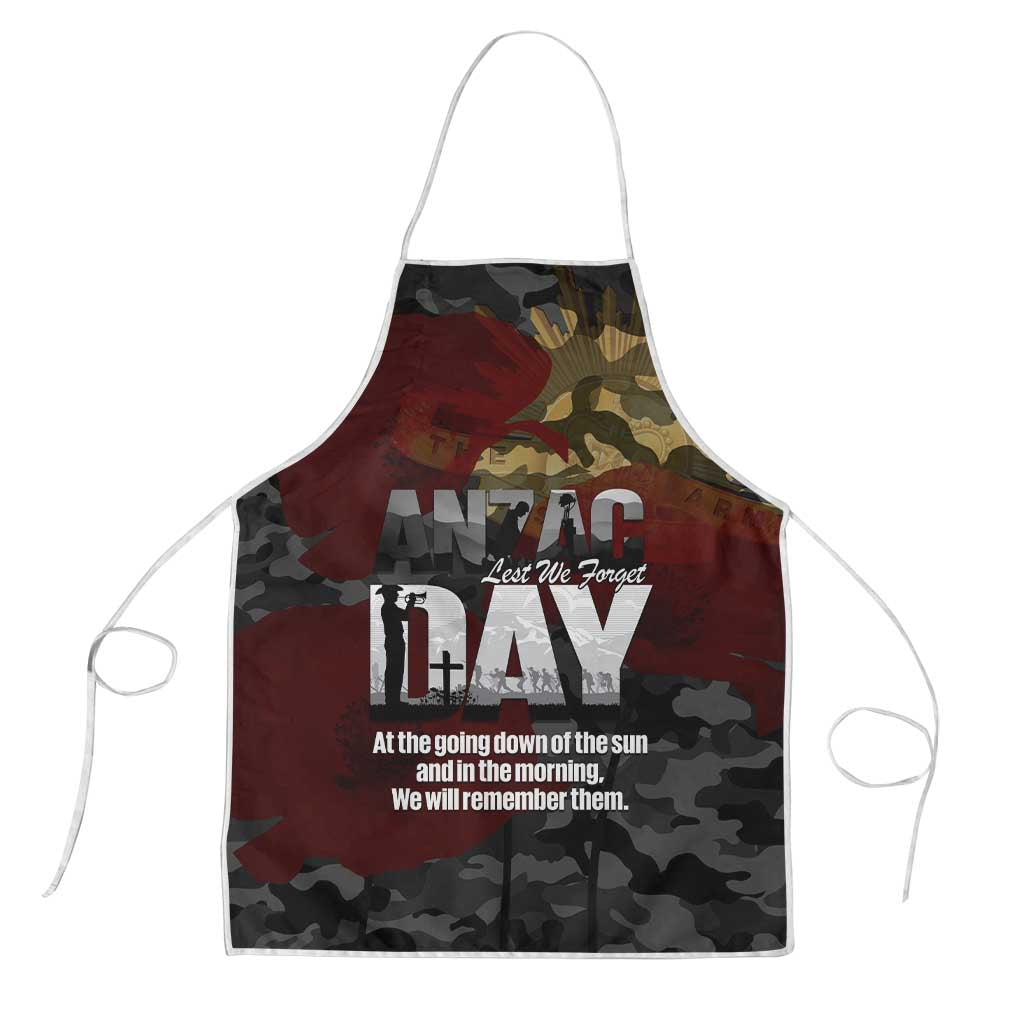 Australia ANZAC Day Apron We Will Remember Them Poppy Camouflage - Aussie Hoodie