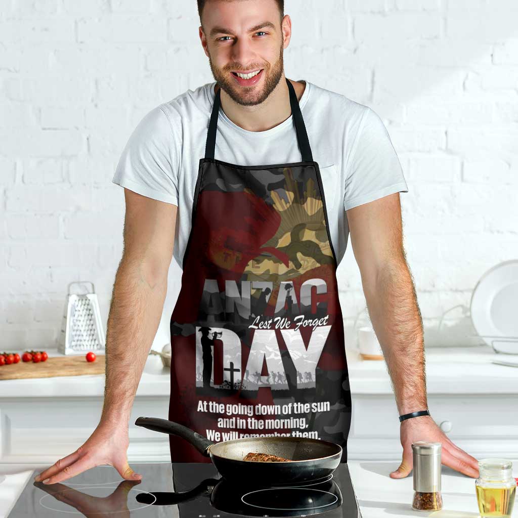 Australia ANZAC Day Apron We Will Remember Them Poppy Camouflage - Aussie Hoodie