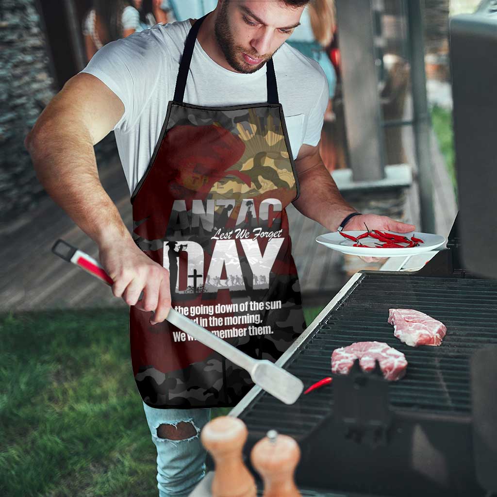 Australia ANZAC Day Apron We Will Remember Them Poppy Camouflage - Aussie Hoodie