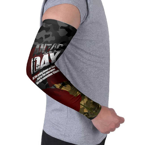 Australia ANZAC Day Arm Sleeves We Will Remember Them Poppy Camouflage - Aussie Hoodie