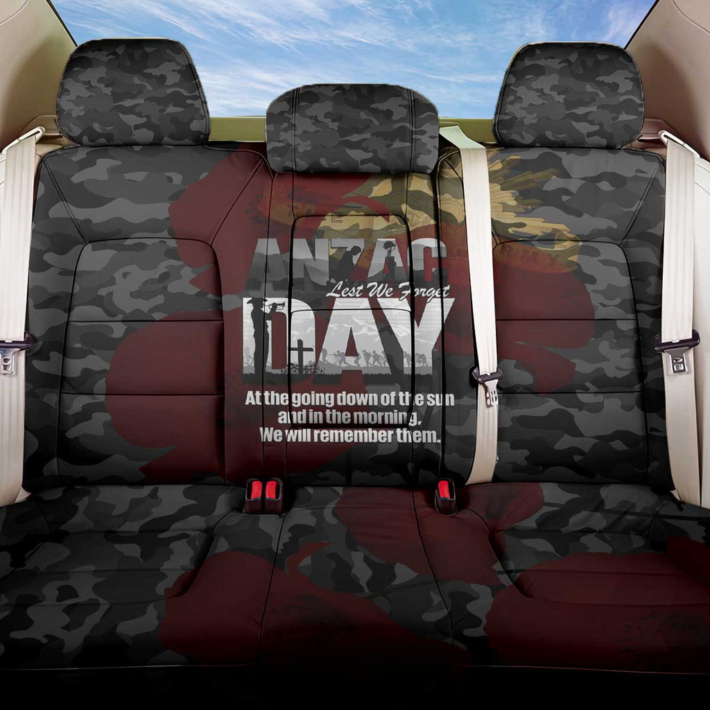 Australia ANZAC Day Back Car Seat Cover We Will Remember Them Poppy Camouflage - Aussie Hoodie