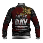 Australia ANZAC Day Baseball Jacket We Will Remember Them Poppy Camouflage - Aussie Hoodie