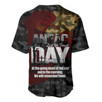 Australia ANZAC Day Baseball Jersey We Will Remember Them Poppy Camouflage - Aussie Hoodie