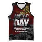 Australia ANZAC Day Basketball Jersey We Will Remember Them Poppy Camouflage - Aussie Hoodie