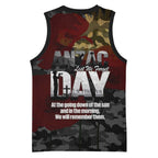 Australia ANZAC Day Basketball Jersey We Will Remember Them Poppy Camouflage - Aussie Hoodie