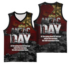 Australia ANZAC Day Basketball Jersey We Will Remember Them Poppy Camouflage - Aussie Hoodie