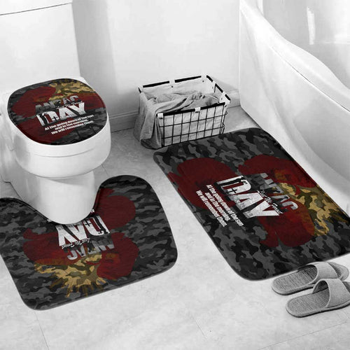 Australia ANZAC Day Bathroom Set We Will Remember Them Poppy Camouflage - Aussie Hoodie