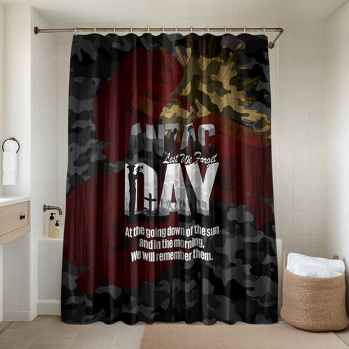 Australia ANZAC Day Bathroom Set We Will Remember Them Poppy Camouflage - Aussie Hoodie