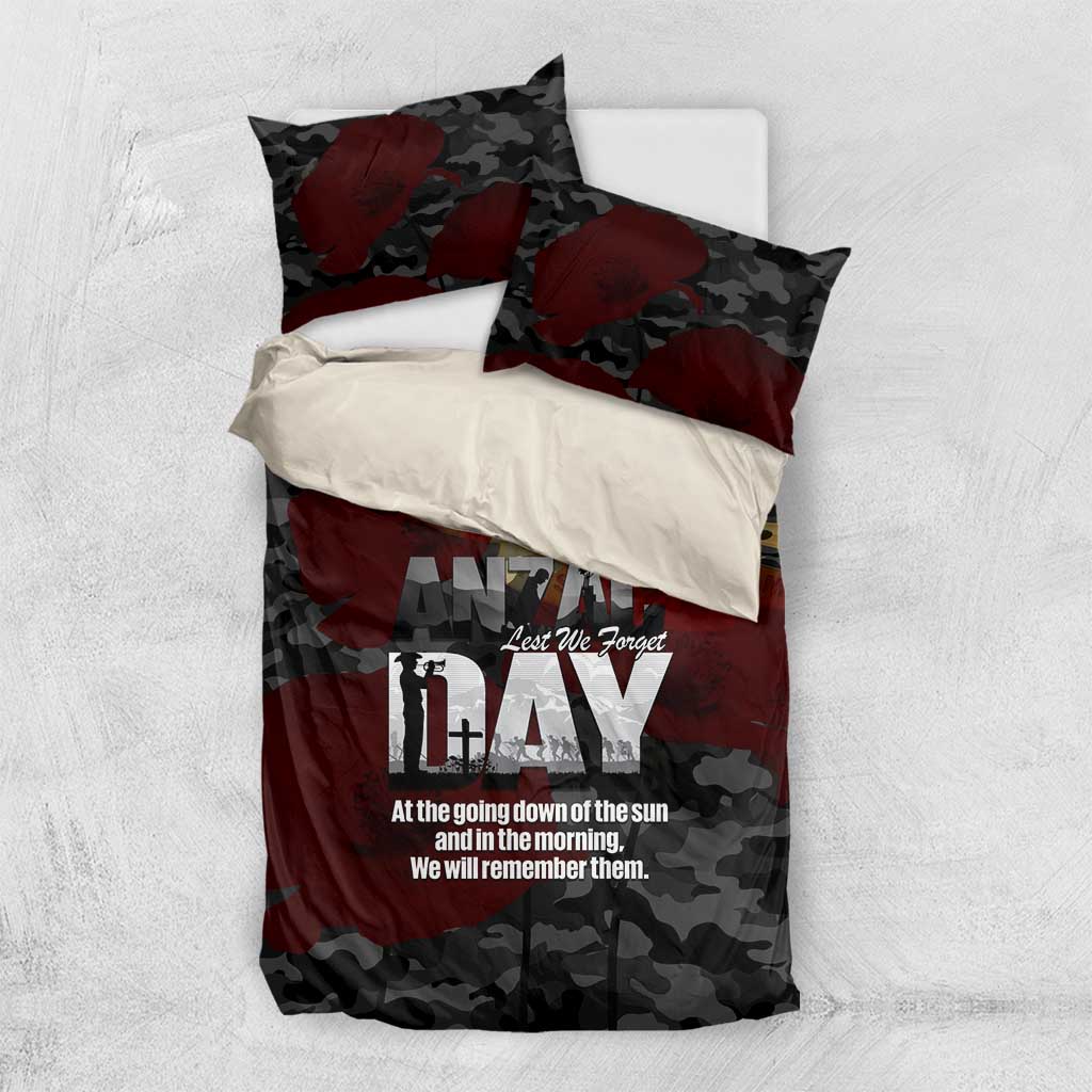 Australia ANZAC Day Bedding Set We Will Remember Them Poppy Camouflage - Aussie Hoodie