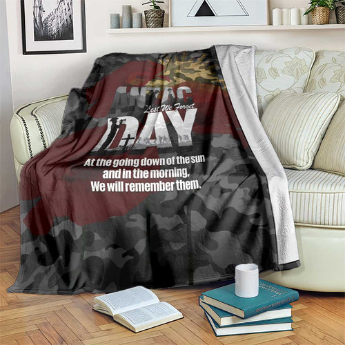 Australia ANZAC Day Blanket We Will Remember Them Poppy Camouflage - Aussie Hoodie