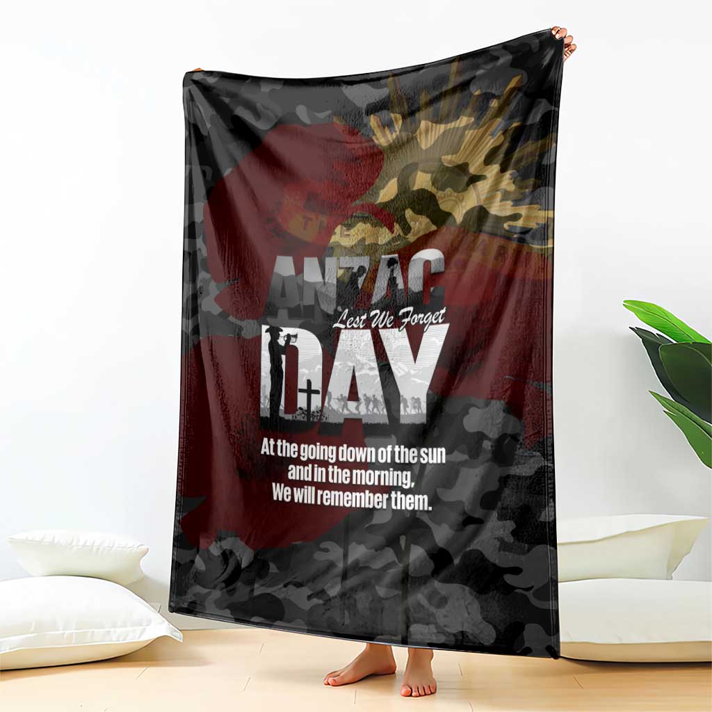 Australia ANZAC Day Blanket We Will Remember Them Poppy Camouflage - Aussie Hoodie