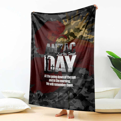Australia ANZAC Day Blanket We Will Remember Them Poppy Camouflage - Aussie Hoodie